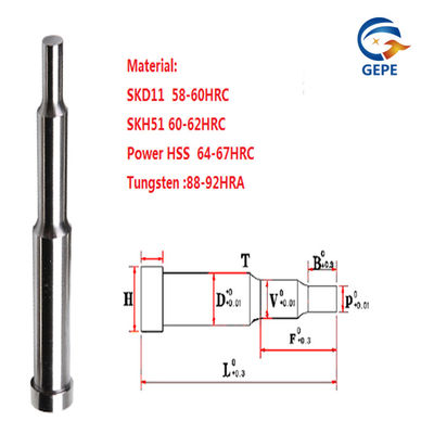 SKD11 SKH51 Многоступенчатые перфораторы 58HRC-60HRC Твердость